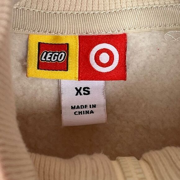 Lego Sz XS Zip Up Sweatshirt Colorblock Stripes Tan Purple Red Orange - Picture 5 of 13